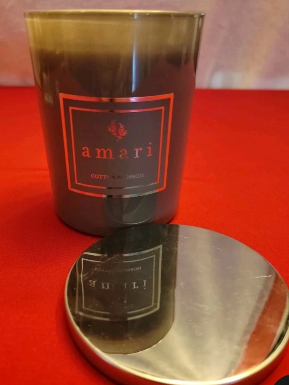 Cotton Blossom Gray Glass Candle - Modern Scented Home Accent
